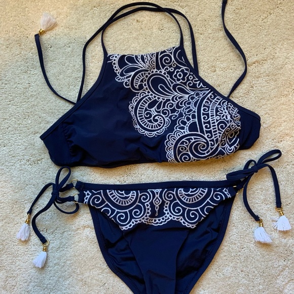 Nanette Lepore Henna Stargazer High Neck Bikini Set - Picture 3 of 5